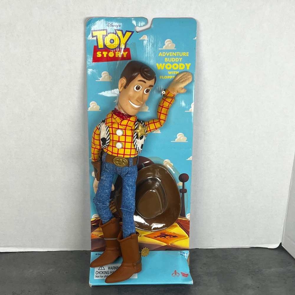 1995 Debut Disney Toy Story Floppy Adventure Buddy‎ Woody Thinkway Toys VTG READ